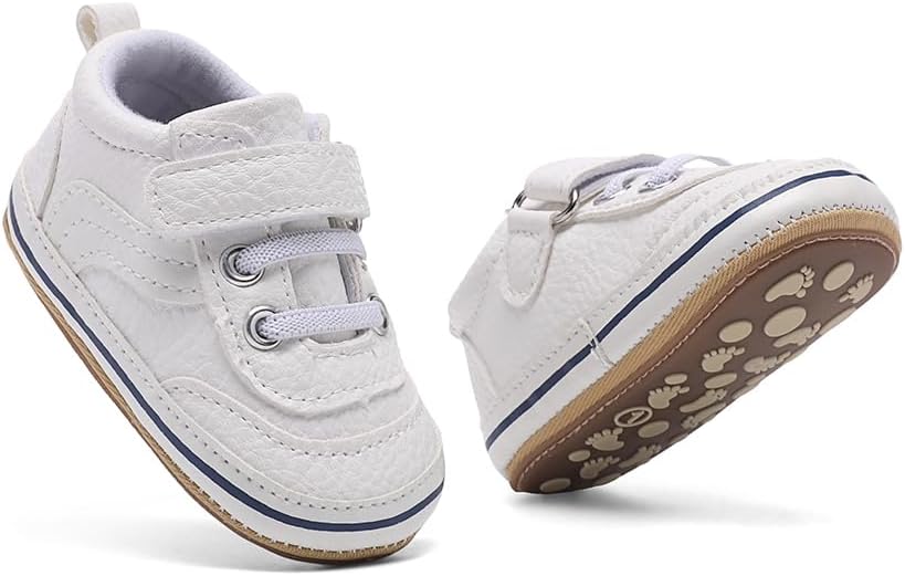 Clowora Baby Boys Girls Shoes Non-Slip Rubber Sole Sneakers Infant First Walking Toddler Crib Shoes Newborn Loafers Flats.