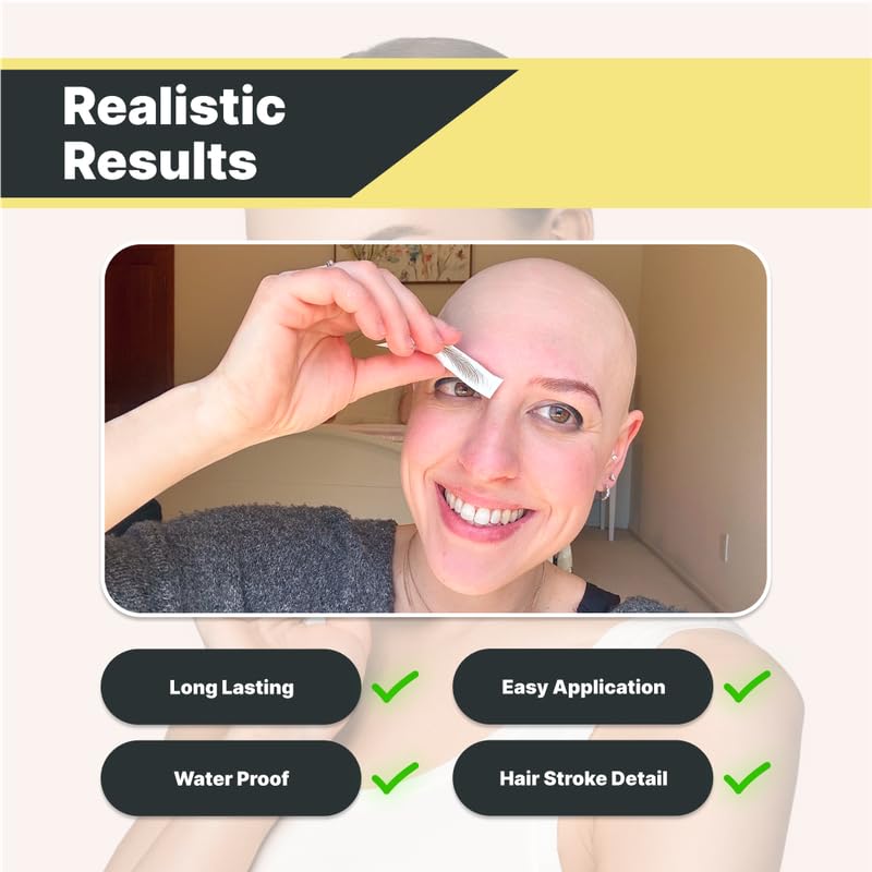 100 Pairs Medium Brown Temporary Eyebrow Tattoos, Waterproof and Smudge-Proof Medium Everyday Style Realistic Eyebrow Sticker for Men & Women, Easy to Apply, Won't Work on Existing Brows