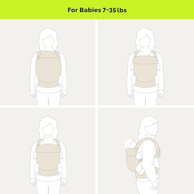 NEST BLANCHE Baby Carrier – Soft Cotton Linen Blend with Magnolia Jacquard Design, Adjustable and Ergonomic for Newborns and Toddlers (Daisy)
