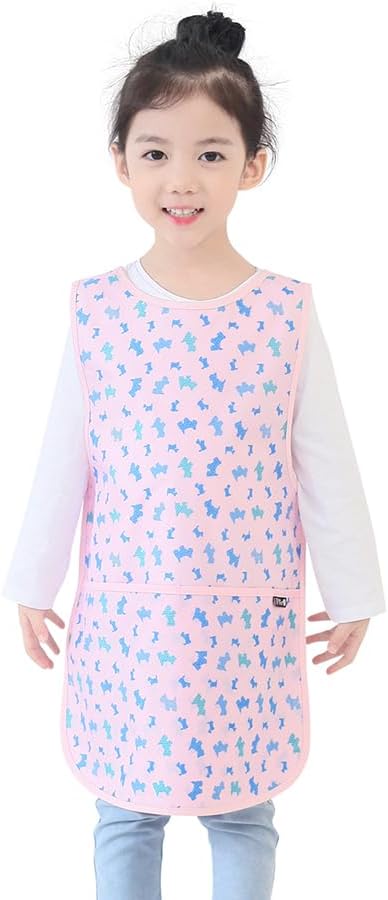 Kids Painting Apron – Waterproof Art Smock for Toddlers & Preschoolers, Messy Play, Baking, Crafts, Cooking, Mealtime