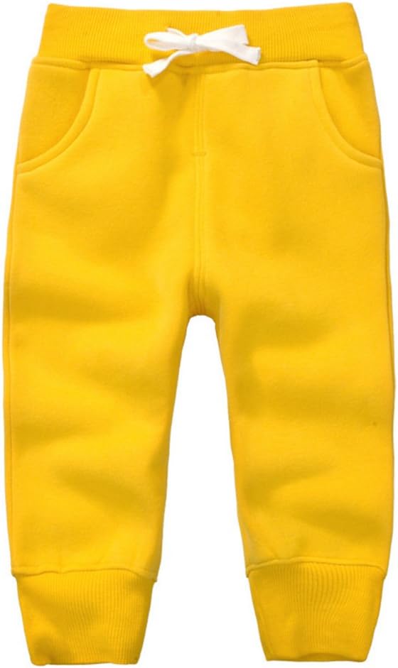 CuteOn Unisex Toddler Jogger Pants Kids Cotton Elastic Waist Winter Baby Sweatpants Pants 1-5Years