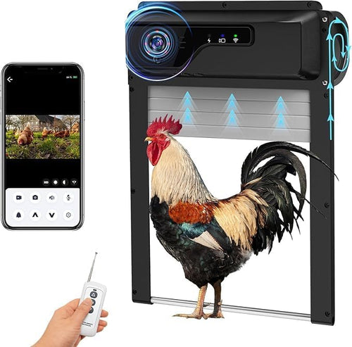 1080P HD Camera Solar Automatic Chicken Coop Door, 5000 mAh Large Battery by Unknown