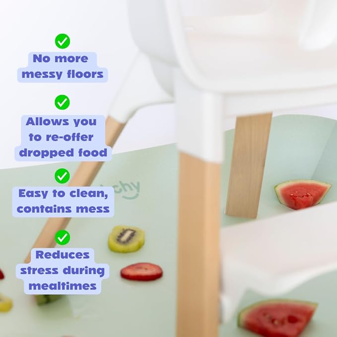 CATCHY -Food Catcher-Compatible with Stokke Clikk High Chair +11 Other High Chairs-Highchair Sold Separately-Baby & Toddler Food & Mess Catcher-Premium Linen Inspired -Under High Chair Accessory