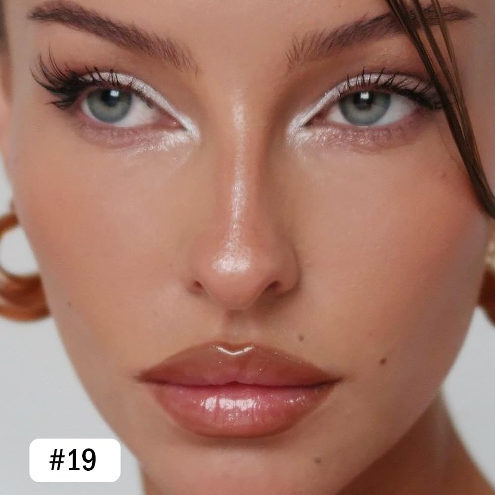 Kaely Gel Eyeliner Pencil for Women, Pearl White Eye Liner Waterproof Smudge Proof with Sharpener, Waterline Eye Makeup Liners, delineador de ojos contra el agua, Vegan & Cruelty-Free, 19