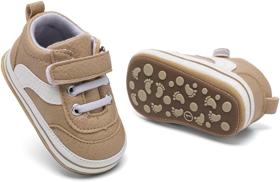 Clowora Baby Boys Girls Shoes Non-Slip Rubber Sole Sneakers Infant First Walking Toddler Crib Shoes Newborn Loafers Flats.
