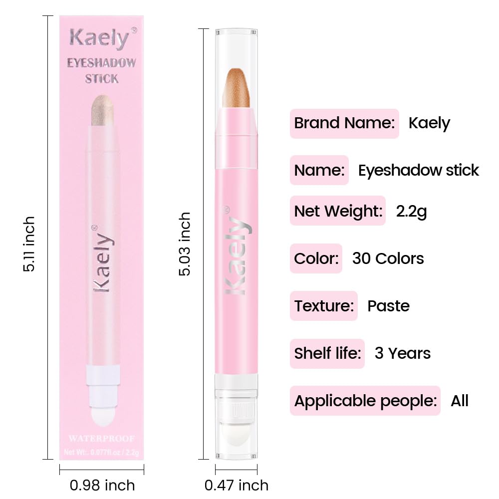 Kaely 2in1 Cream Eye Shadow Brightener Sticks for Eyes, Pencil Eyeshadow Applicator Stick Waterproof Pigmented, Eye Shadow Palette Highlighter Makeup, sombras para ojos, 05 Bronze Gold Shimmer