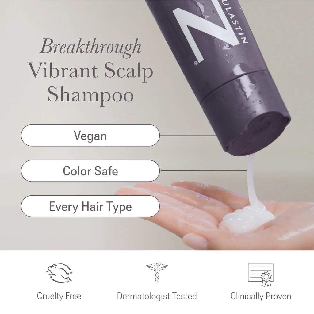 NULASTIN Vibrant Scalp Shampoo - Volumizing Shampoo for Fine Hair & Nourishing Scalp Care - Clinically Tested & Color Safe - Deliver Weightless Shine and Reduce Frizz & Breakage (10 Fl Oz)
