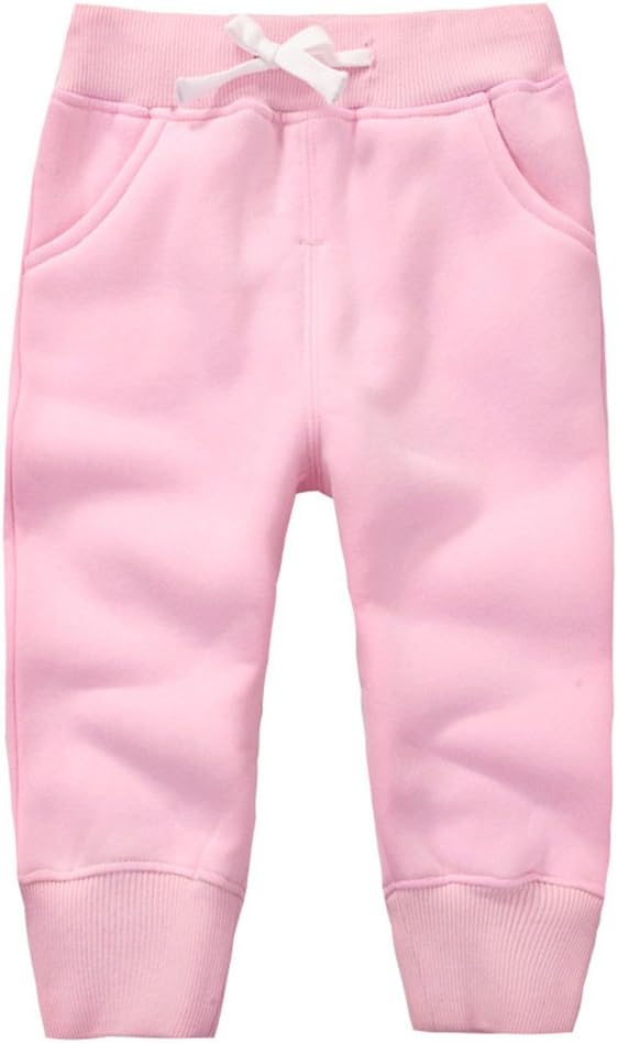 CuteOn Unisex Toddler Jogger Pants Kids Cotton Elastic Waist Winter Baby Sweatpants Pants 1-5Years