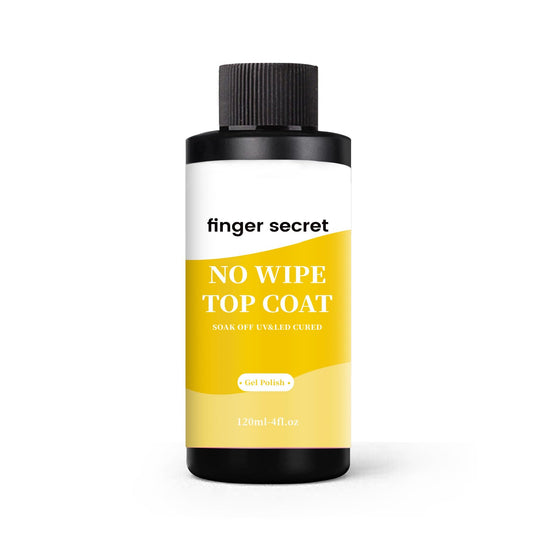 120ml/4floz No Wipe Gel Top Coat for Gel Nail Polish, Quick Dry Clear Nail Polish, Nail Supplies for DIY in Salon or Home Use.