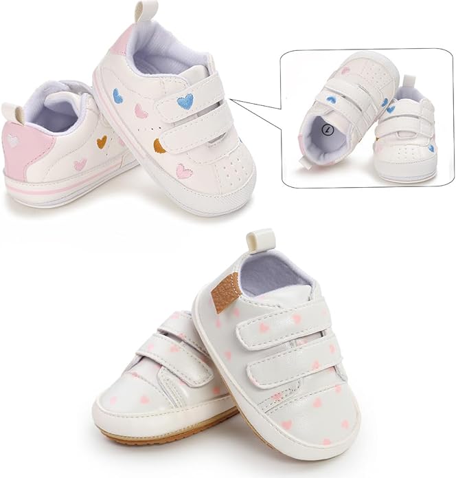 Clowora Baby Boys Girls Shoes Non-Slip Rubber Sole Sneakers Infant First Walking Toddler Crib Shoes Newborn Loafers Flats.