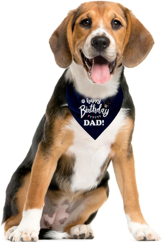 Happy Birthday Dad Dog Bandana, Dad's Gift Dog Bandana, Pet Scarf Accessories - Image 2