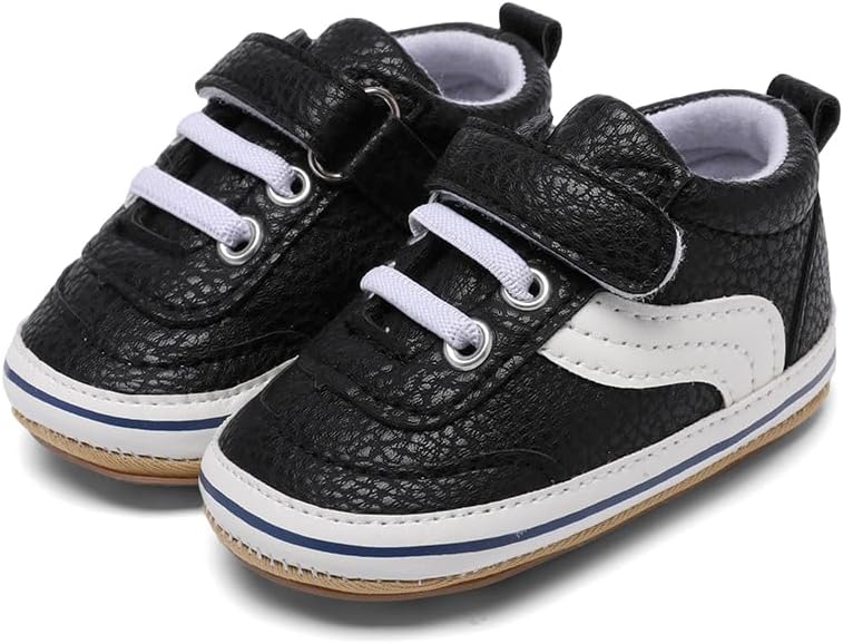 Clowora Baby Boys Girls Shoes Non-Slip Rubber Sole Sneakers Infant First Walking Toddler Crib Shoes Newborn Loafers Flats.
