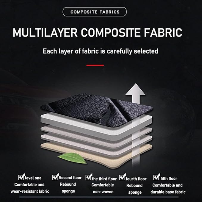 Luxury 2 Seats Car Seat Covers Protectors for Suzuki 1999-2025 95% Models, Back Storage Bag Design & Headrest Pillow & Lumbar Support Black & Black Line