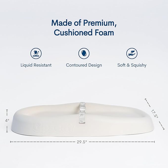 Upseat Baby Changing Pad, Non-Slip Grippy Design, Premium Cushioned Foam, Contoured for Comfort, Waterproof and Easy-to-Clean, Liquid-Resistant (Coconut)