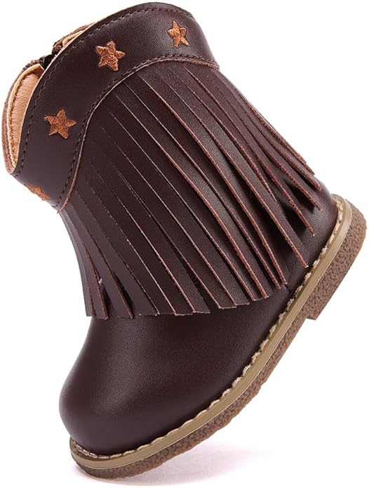 BMCiTYBM Baby Cowboy Cowgirl Boots Infant Western Shoes Boys Girls Round Toe Boots All Seasons 6-24 Months