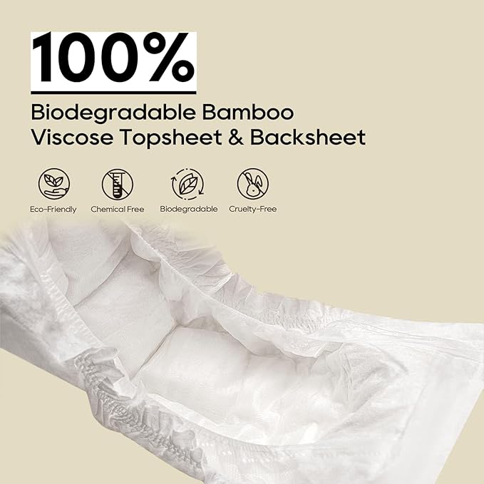 ECO BOOM Diapers, Viscose from Bamboo Diapers, Natural Soft Disposable Nappies for Infant, Size 3 Suitable for 13 to 22lb (Medium - 68 Count)
