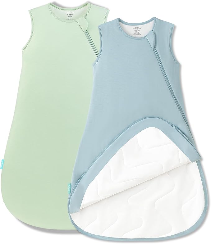 PurComfy Supersoft Sleep Sack 1.0 TOG, Premium Bamboo Viscose Baby Sleeping Bag 2-Way Zipper Sleep Sack Baby Wearable Blanket