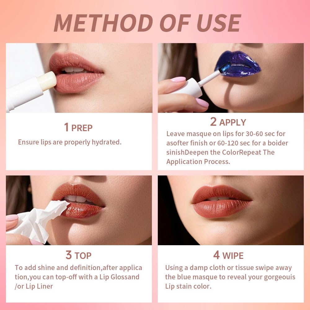 Lip Stain Peel Off – Long Lasting Waterproof Lip Tint, Smudge Proof Transfer Resistant Lip Stains Tattoo,High Pigment Matte Lip Color, Kiss Proof Peel Off Lip Stain Masque,All-Day Stay Lip Makeup 04#