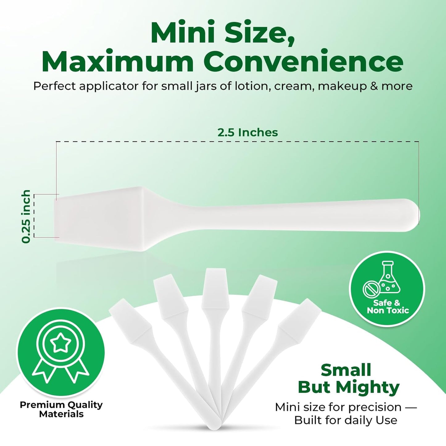 Mini Skin Care Spatula (2.5", 100 Pack) - Small Spatula for Makeup, Creams & Crafts | Makeup Applicator for Mixing, Cosmetic, Face Mask | Disposable Cosmetic Applicators | White