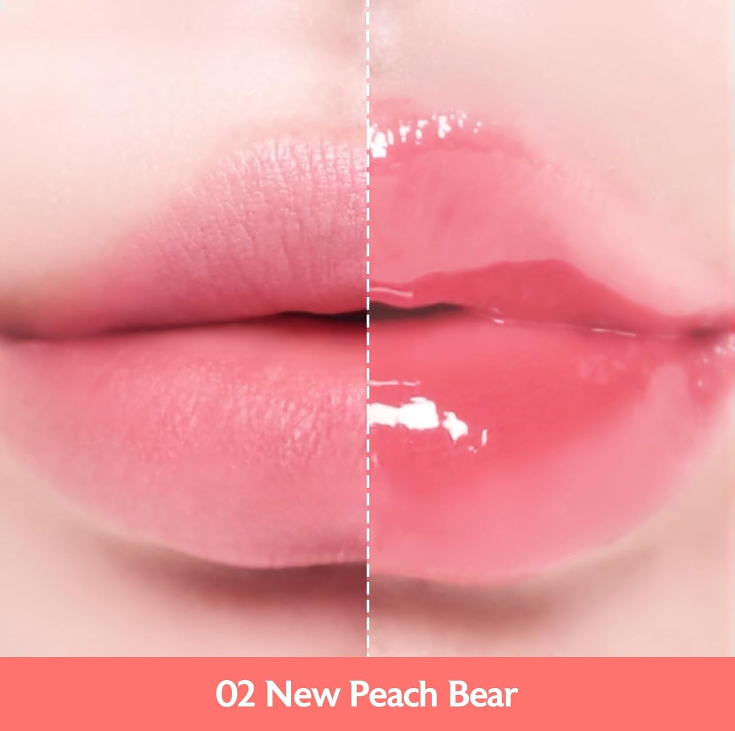 MILKTOUCH Jelly Fit Lip Tint (01 New Peach Bear) with Cooling Plumping Effect and Water-Based Non-Sticky Texture | Long Lasting Korean Beauty Lipstain Tinted Gloss Oil Brown K Makeup