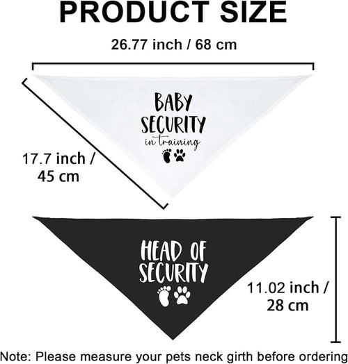 2 Pack Baby Security in Training and Head of Security, Dog Bandanas - Image 2