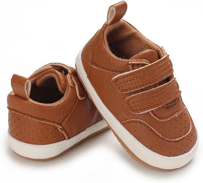 Clowora Baby Boys Girls Shoes Non-Slip Rubber Sole Sneakers Infant First Walking Toddler Crib Shoes Newborn Loafers Flats.