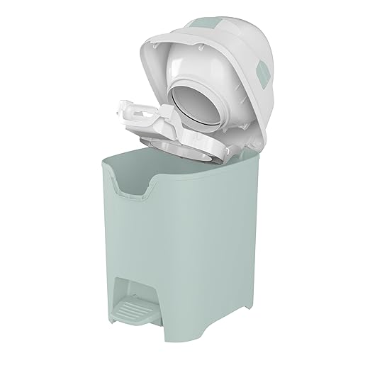 Foundations Mini Hands-Free Diaper Pail with Airtight Lid - Durable & Odorless Diaper Disposal, Large Capacity, Holds up to 30 Newborn Diapers, Refill with Any Bags - Green
