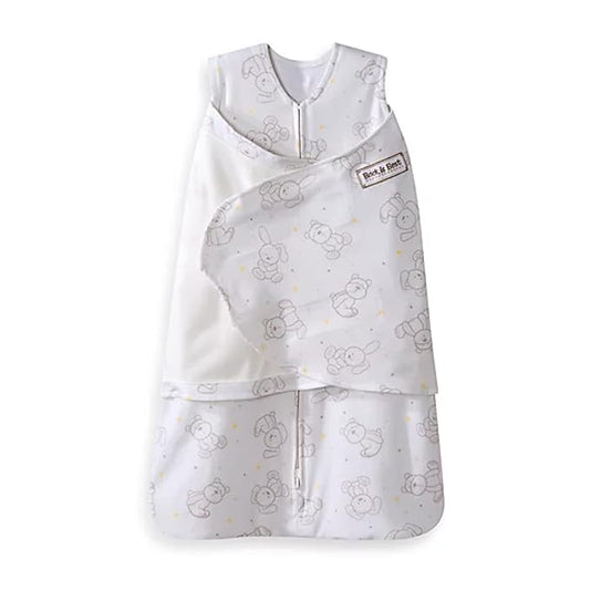 HALO 100% Cotton Sleepsack Swaddle, 3-Way Adjustable Wearable Blanket, TOG 1.5, Floppy Friends, Newborn, 0-3 Months