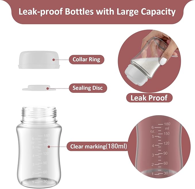 Pump Parts Compatible with Spectra S1/S2/9 Plus Breastpump, 4 Set Replacement Parts for Spectra Include 17mm Flange,Duckbill Valve,Backflow Protector,Tube,Bottle, Not Original Accessories