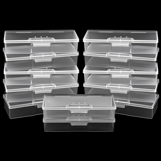 12Pcs Clear Manicure Tool Box, Personal Nail Box Storage Case for Organizing, Plastic Nail Tool Box for Manicure Pedicure Kit