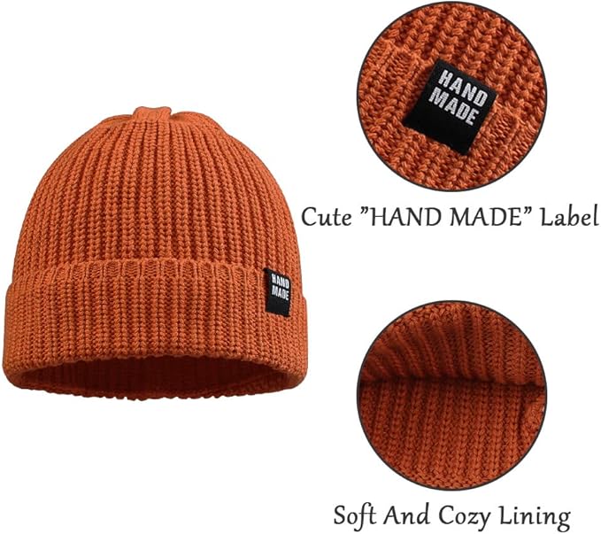 JANGANNSA Simple Knitted Baby Beanie Hip-Hop Boys Winter Hat Toddler Kids Bonnet for Girls 0-5Y