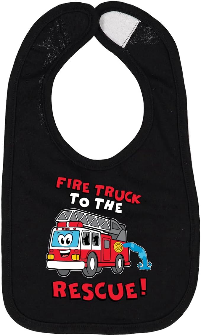 Wild Bobby Fire Truck to the Rescue Funny Cute Humor Infant Premium Jersey Baby Bib