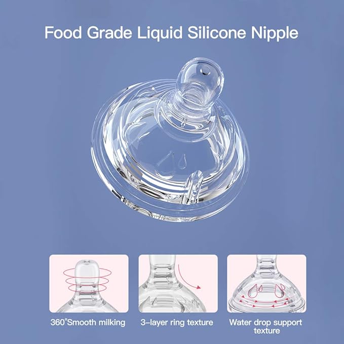 POTATO Glass Baby Bottles, Anti-Colic Breastfeeding Bottles with Medium Flow Nipple, Suitable for Babies 3-6 Months, 2 Replaceable Nipples, 6 oz, Green