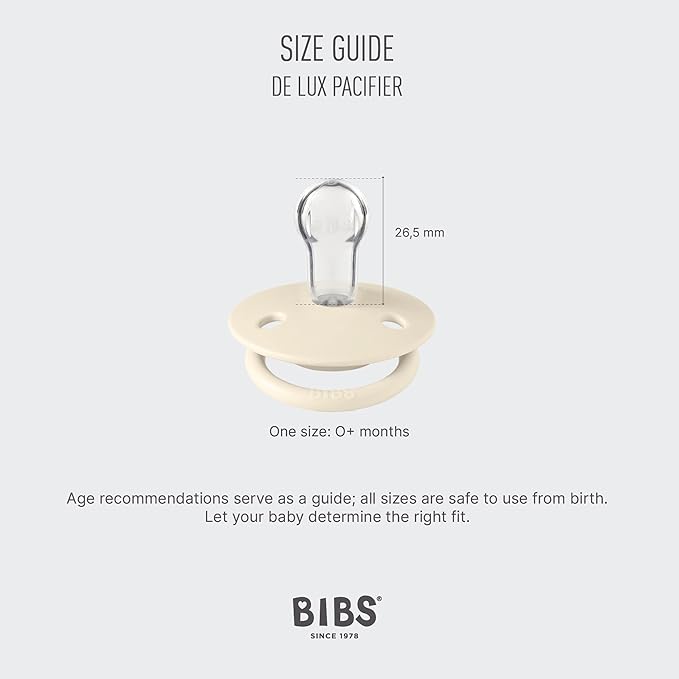 BIBS De Lux Liberty Soother 2-Pack, BPA Free Dummy Pacifier, Round Nipple. Silicone, Made in Denmark, OneSize (0-36 Months), Capel Sage
