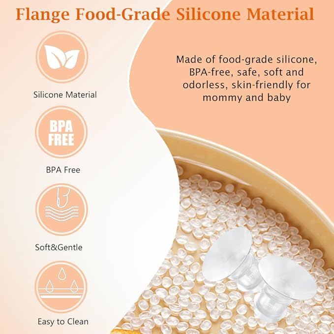 Flange Inserts 10PCS 13/15mm*5,24mm Breast Pump Shields/Flanges Compatible with Momcozy S9/S9pro/S10/S12/S12pro/Spectra/Medela/TSRETE, Reduce 24mm Tunnel Down to Correct Size