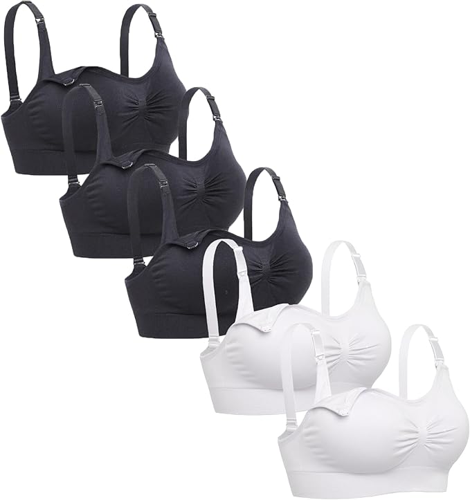 Lataly Womens Seamless Nursing Bra Sleeping Maternity Bralette for Breastfeeding Pack of 3