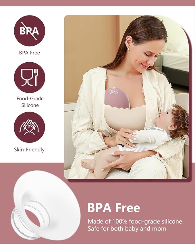 Flange Insert 13mm for Momcozy M9 M6 M5 V1 Pro V2 Pro S12 Pro S9 Pro, Compatible with Medela/Elvie/Spectra/Willow Go/eufy/Lansinoh Breast Pump, Breastfeeding Essential Kit, 2PCS