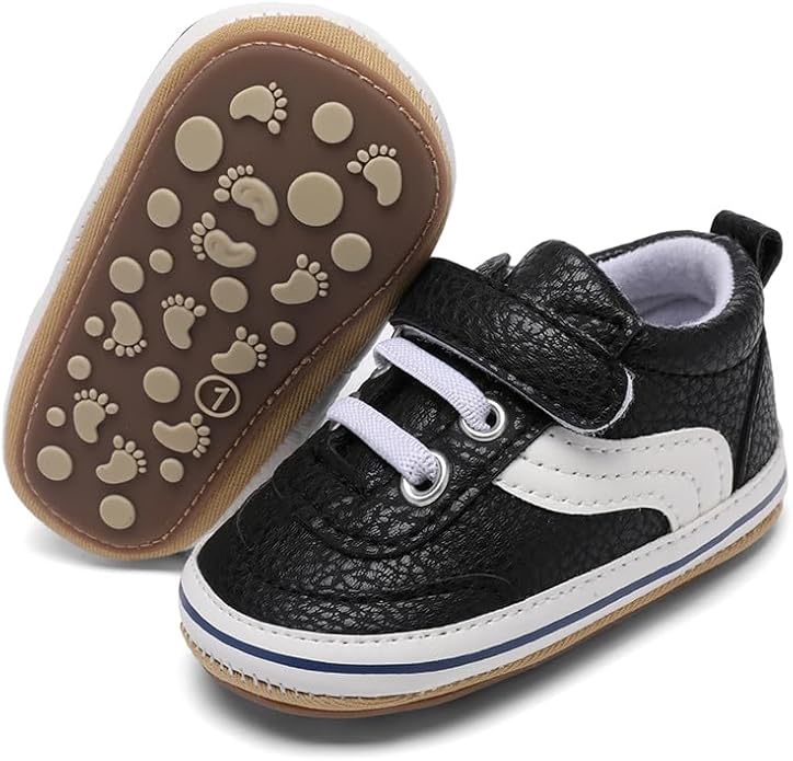Clowora Baby Boys Girls Shoes Non-Slip Rubber Sole Sneakers Infant First Walking Toddler Crib Shoes Newborn Loafers Flats.
