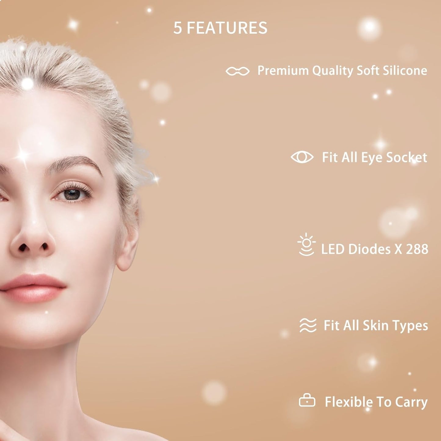 Red Light Therapy for Face Four Colors Portable Led Facial Mask Light Therapy with Remote LED Skincare Devices with Timing Function Beauty Mask led face mask Care for Home and Travel - Pink