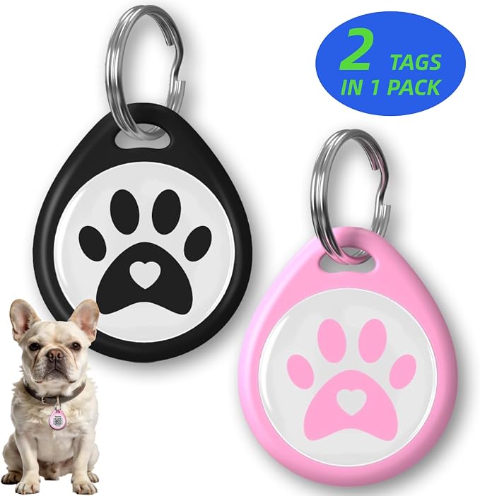 Smart QR Code ID Dog cat Tags for Collar Personalized for Pet Online Profile by Taghelp
