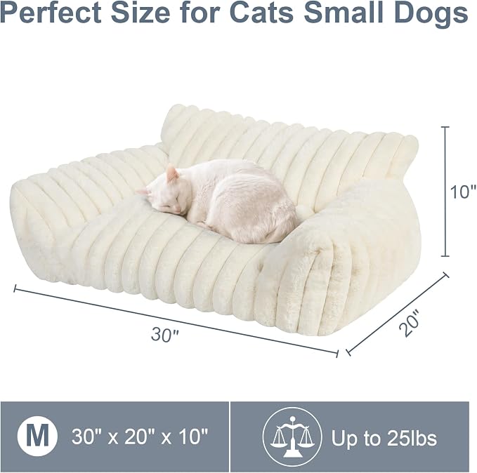 Cute Cat Couch Bed for Indoor Cats, Fluffy Pet Cat Sofa - Image 5