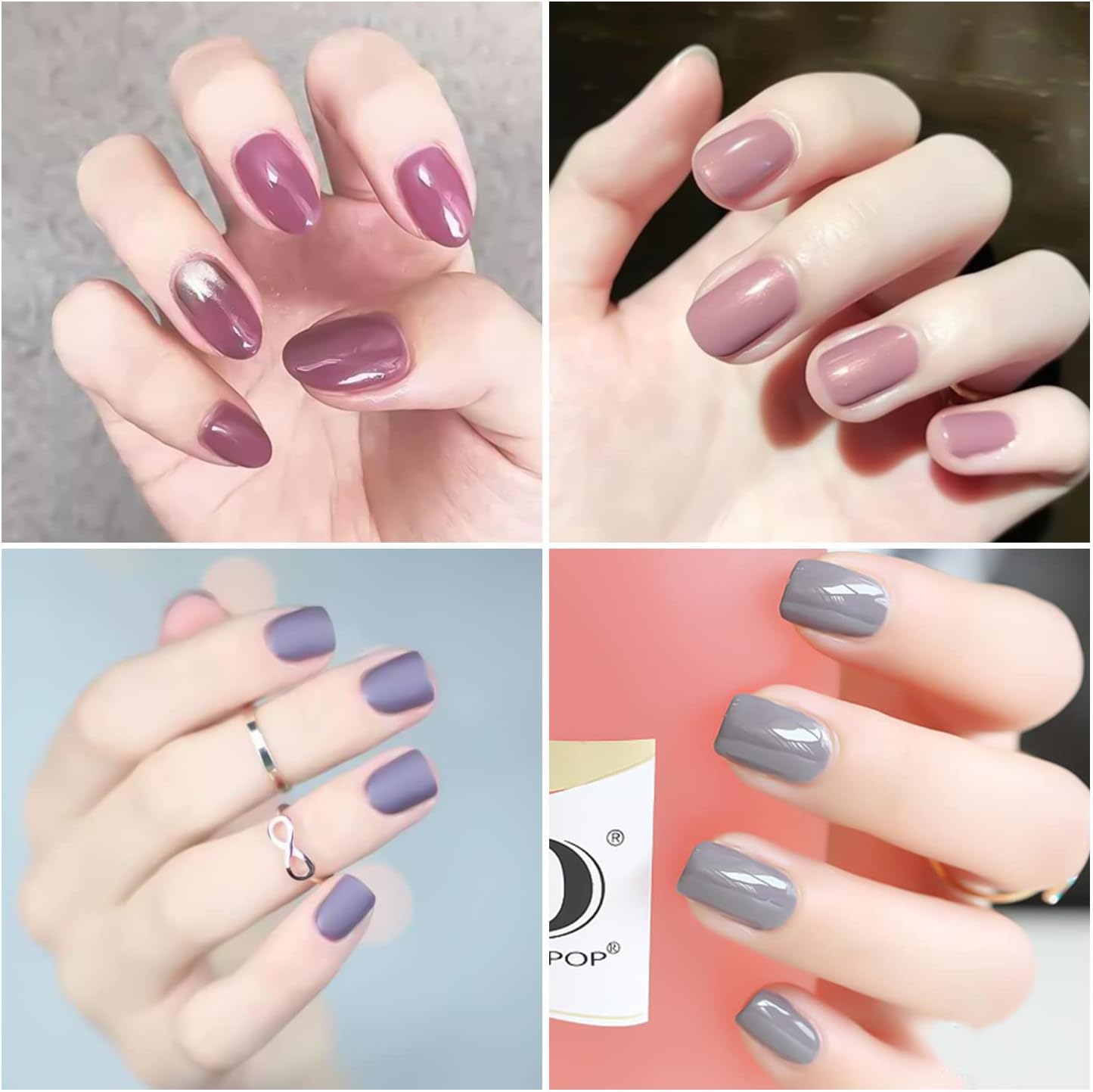 DANNEASY 16 Sheets Nail Wraps for Women Nail Polish Strips Solid Color Self Adhesive Nail Polish Stickers Stick On Nails Nail Art Accessories with 1pc Nail File, Cuticle Stick (Gray)