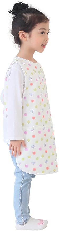 Kids Painting Apron – Waterproof Art Smock for Toddlers & Preschoolers, Messy Play, Baking, Crafts, Cooking, Mealtime