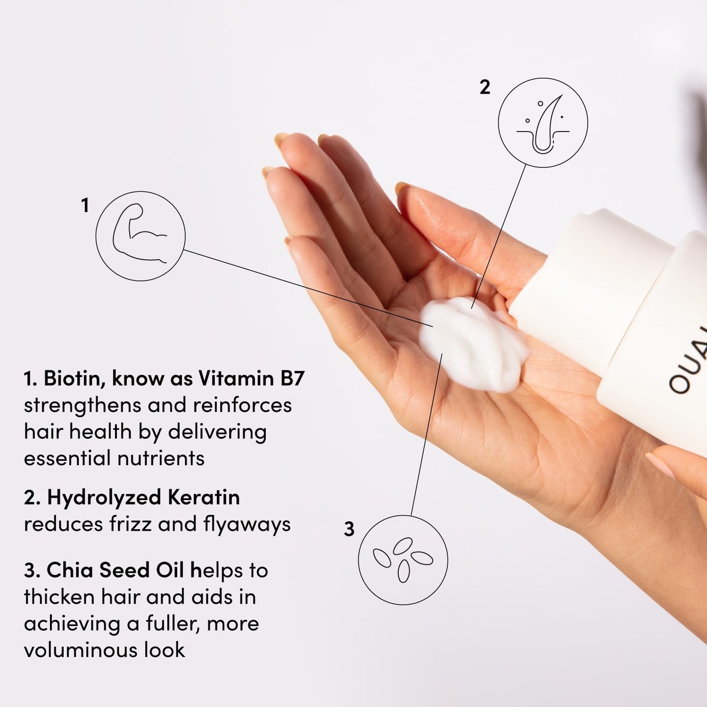 OUAI Fine Hair Conditioner Refill - Volumizing Conditioner Made with Keratin, Biotin and Chia Seed Oil - Adds Softness, Bounce and Volume - Free from Parabens, Sulfates, and Phthalates (32 Oz)