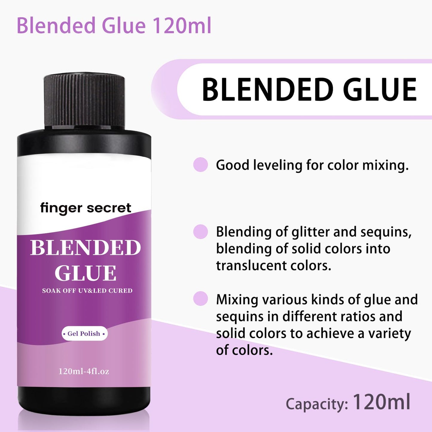 Nail Blending Glue,Clear Gel Nail Polish Thinner Mixing Glue for Blending Modulating Color add Glitter Blend Sequins Nail Designer DIY or Manicure Salon Home 120ml/4floz