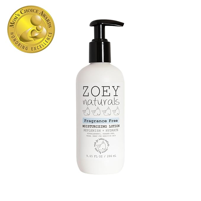 Absolutely Natural Zoey Naturals Fragrance-Free Baby & Toddler Lotion – Hypoallergenic, Vegan, Gentle Moisturizer for Sensitive Skin – Non-Greasy, Paraben & Phthalate Free – 9.65 oz