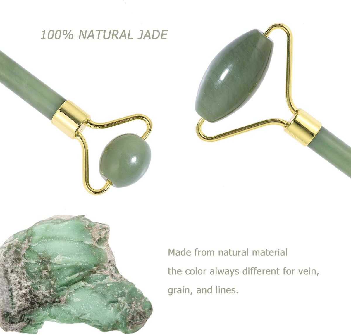 Gua Sha Facial Tools Guasha Tool Gua Sha Jade Stone for Face Skincare Facial Body Acupuncture Relieve Muscle Tensions Reduce Puffiness Festive Gifts (Green-Set)