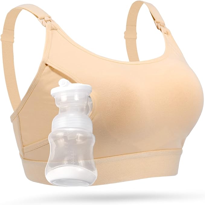 Momcozy Hands Free Pumping Bra, Adjustable Breast-Pumps Holding and Nursing Bra, Pumping & Nursing Bra in One