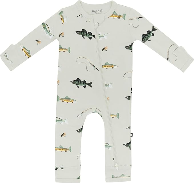 KYTE BABY Unisex Rayon Made From Bamboo Zippered Rompers 0-24 Months