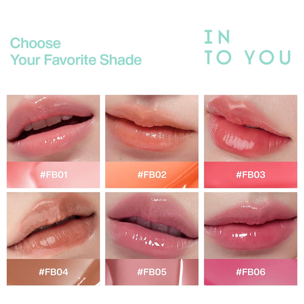INTO YOU Frozen Glow Lip Balm, Hydrating Lip Gloss, Shine Finish, Nourishing Sheer Tint Pudding Pot with Vitamin E and Seed Oil, Plumping, Moisturizing Lip Makeup, 0.18oz, FB03 Amber Red